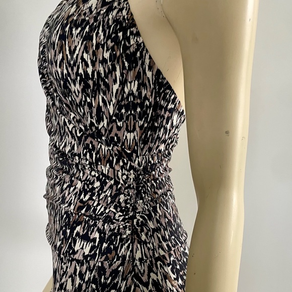 Badgley Mischka One-Piece Halter Bathing Suit, Animal Print Maillot - Picture 10 of 10